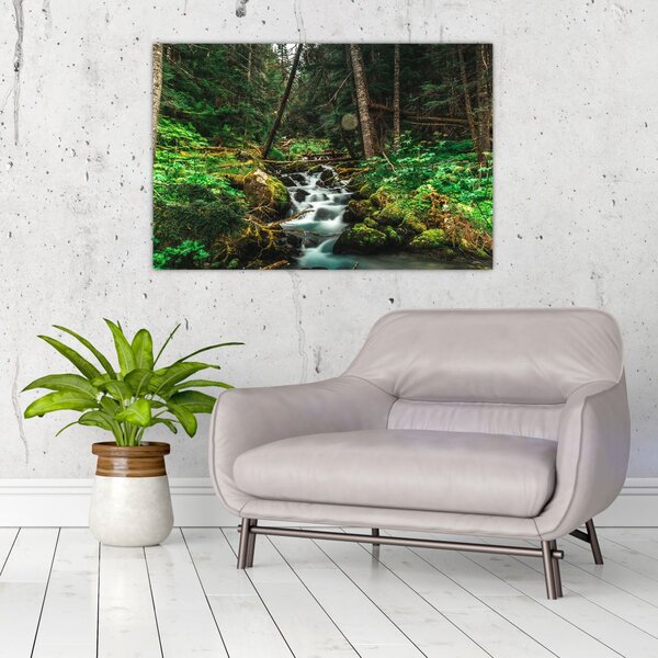 Slika potoka u šumi (90x60 cm)