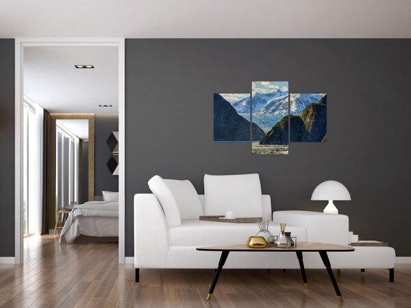 Slika krajolika s planinama (90x60 cm)