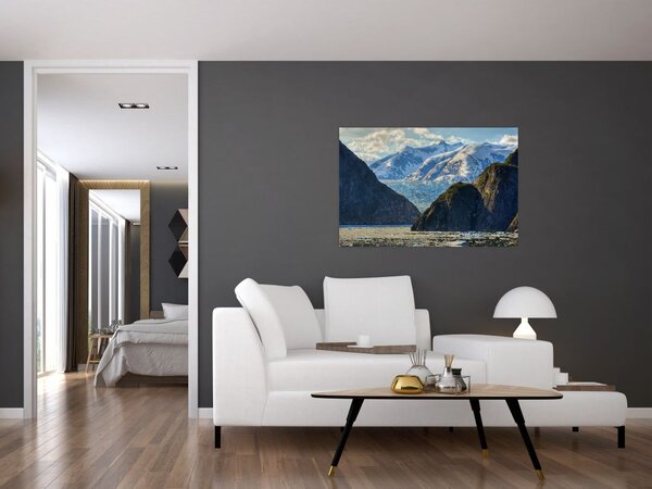 Slika krajolika s planinama (90x60 cm)
