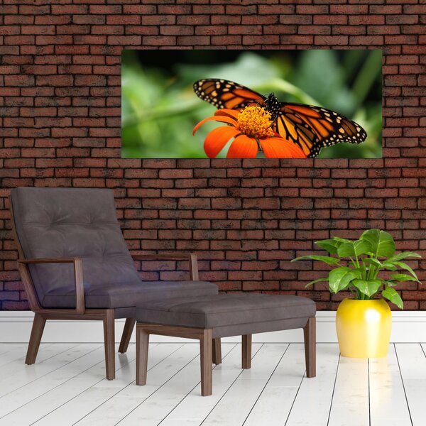 Slika leptira na cvijetu (120x50 cm)