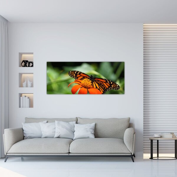 Slika leptira na cvijetu (120x50 cm)