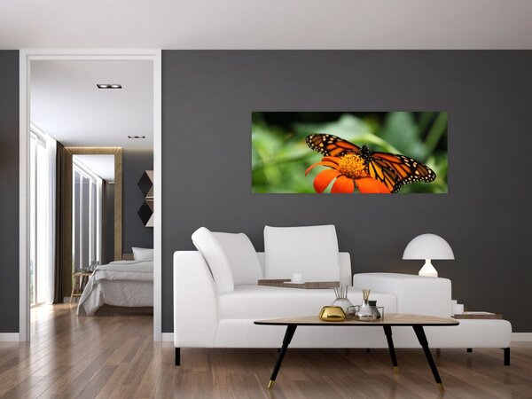 Slika leptira na cvijetu (120x50 cm)