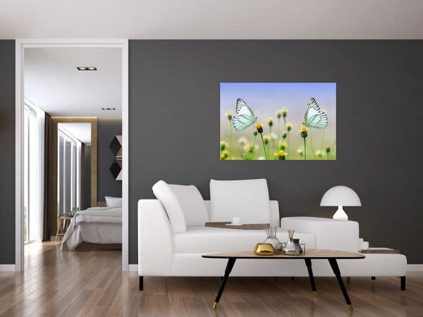 Slika leptira na cvijetu (90x60 cm)