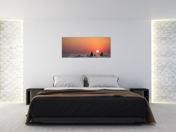 Slika kanuista pri zalasku sunca (120x50 cm)