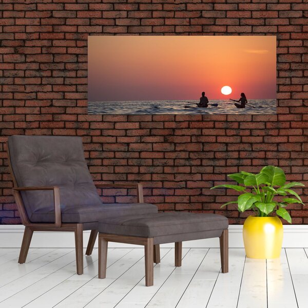 Slika kanuista pri zalasku sunca (120x50 cm)