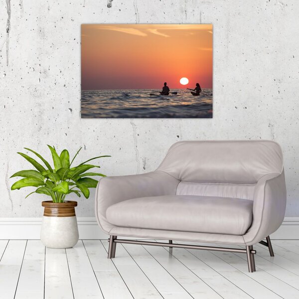 Slika kanuista pri zalasku sunca (70x50 cm)