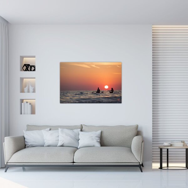 Slika kanuista pri zalasku sunca (90x60 cm)