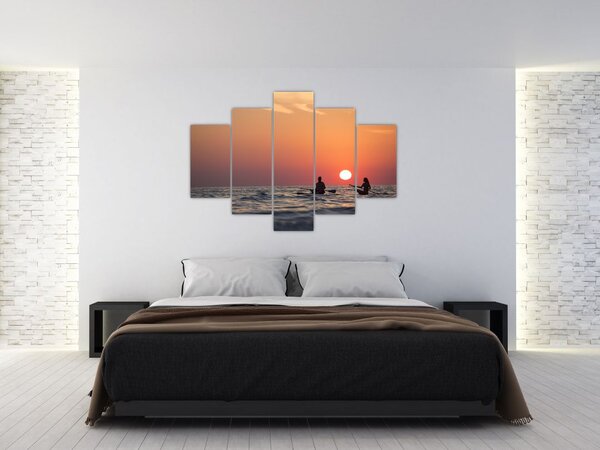 Slika kanuista pri zalasku sunca (150x105 cm)