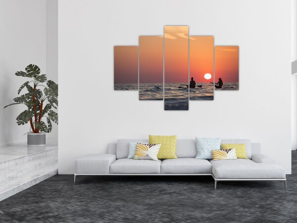 Slika kanuista pri zalasku sunca (150x105 cm)
