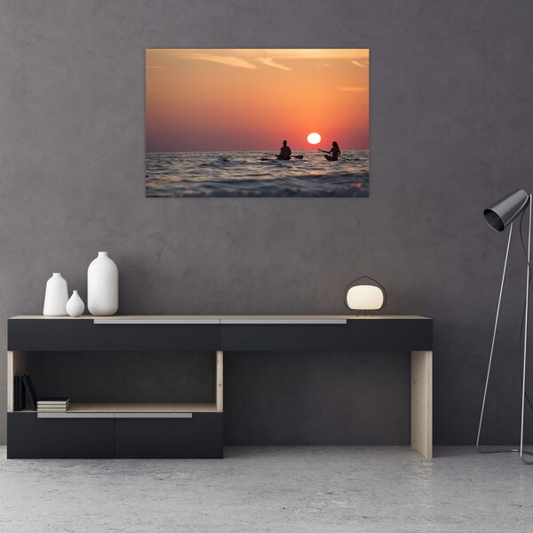 Slika kanuista pri zalasku sunca (90x60 cm)