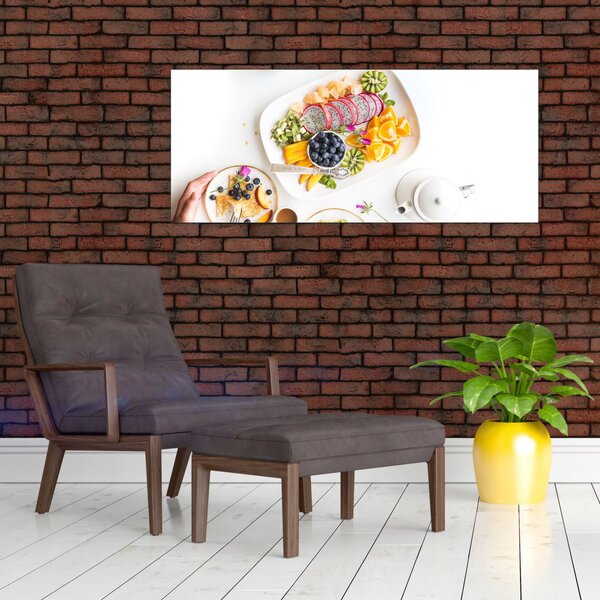 Slika tanjura s voćem na stolu (120x50 cm)