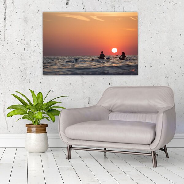 Slika kanuista pri zalasku sunca (90x60 cm)