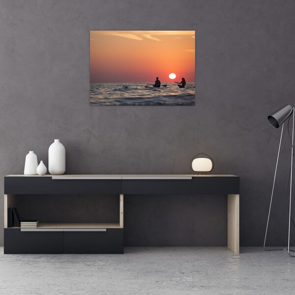 Slika kanuista pri zalasku sunca (70x50 cm)