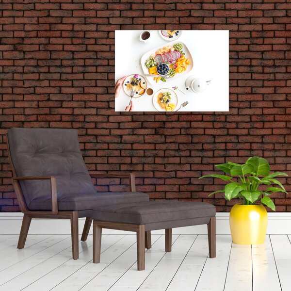 Slika tanjura s voćem na stolu (70x50 cm)