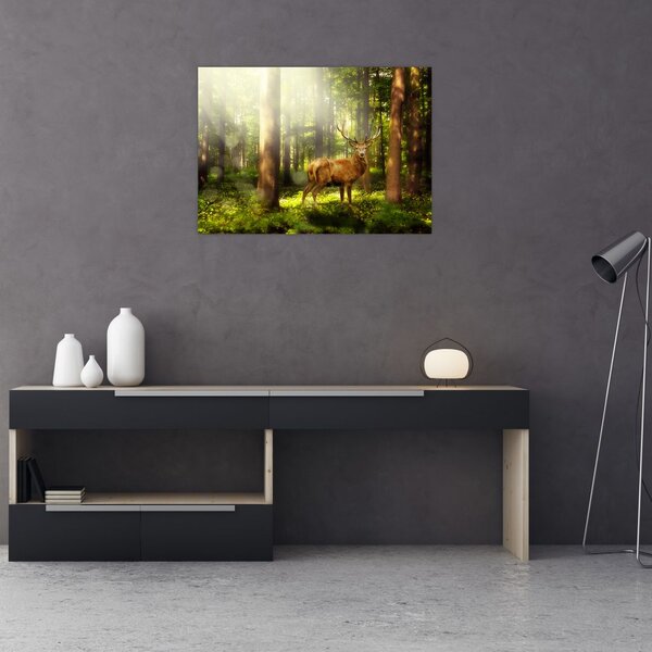 Slika jelena u šumi (70x50 cm)