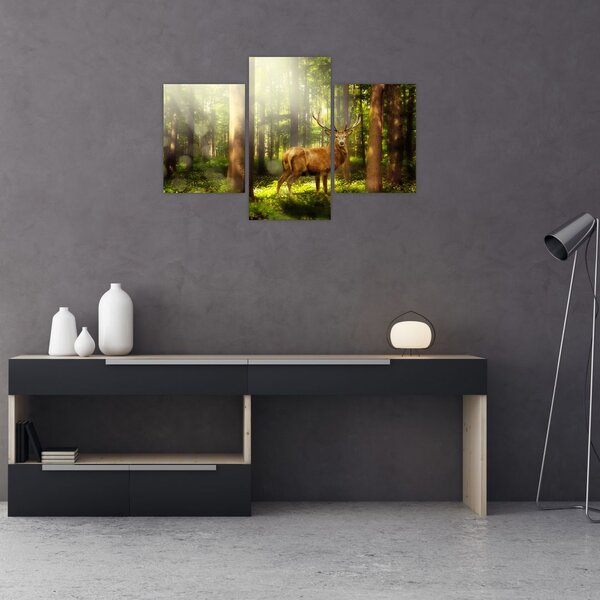 Slika jelena u šumi (90x60 cm)