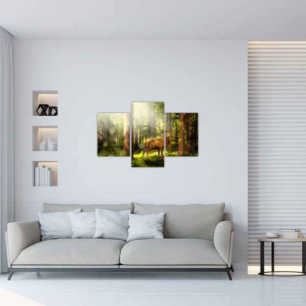 Slika jelena u šumi (90x60 cm)