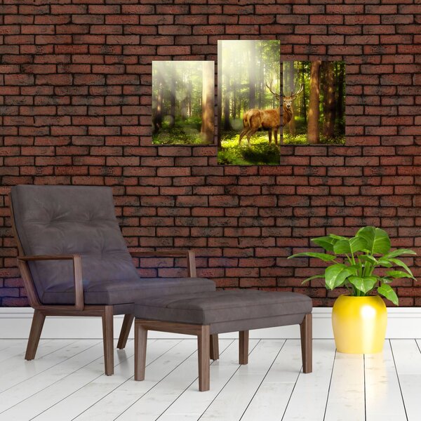 Slika jelena u šumi (90x60 cm)