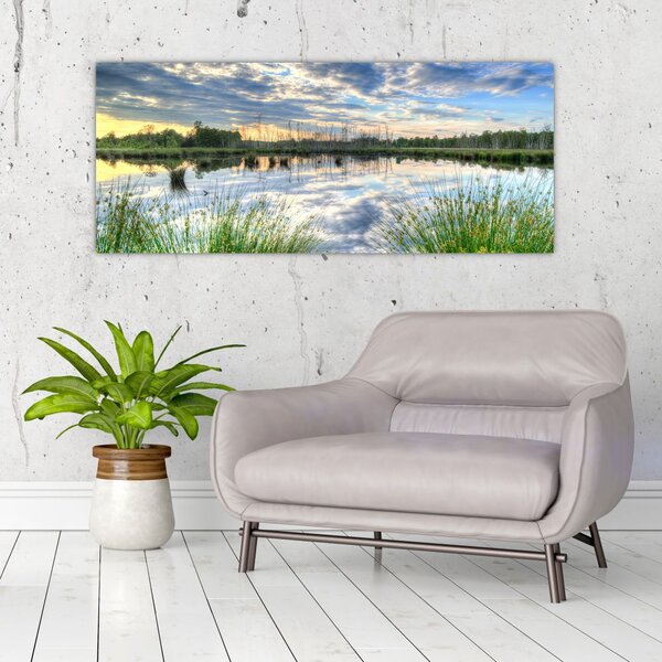 Slika jezera s trskom (120x50 cm)