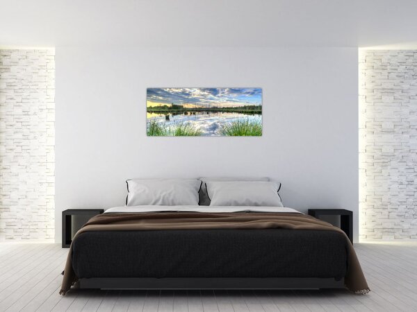 Slika jezera s trskom (120x50 cm)