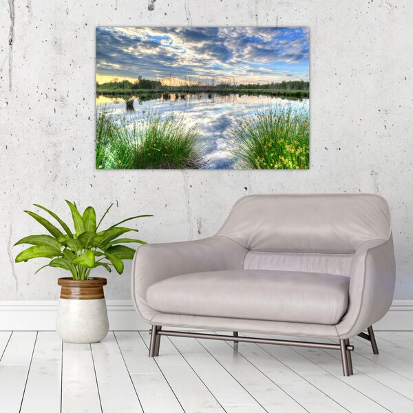 Slika jezera s trskom (90x60 cm)