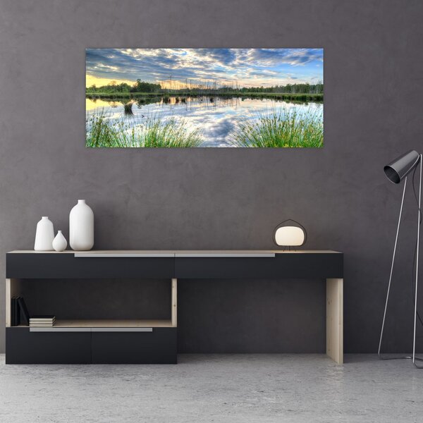 Slika jezera s trskom (120x50 cm)