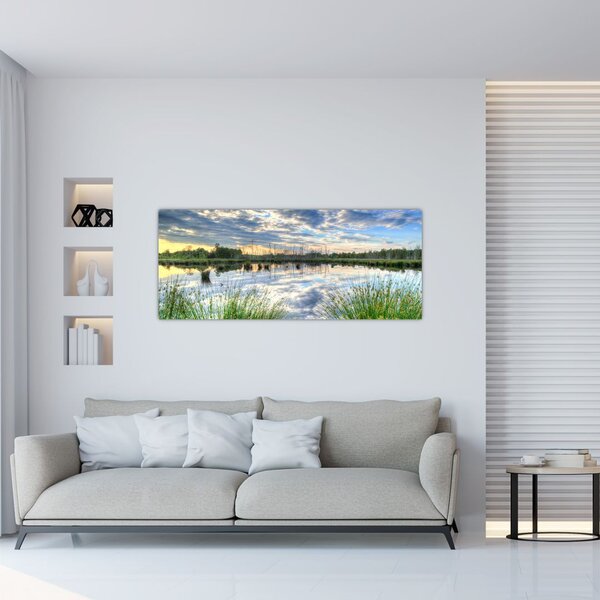 Slika jezera s trskom (120x50 cm)