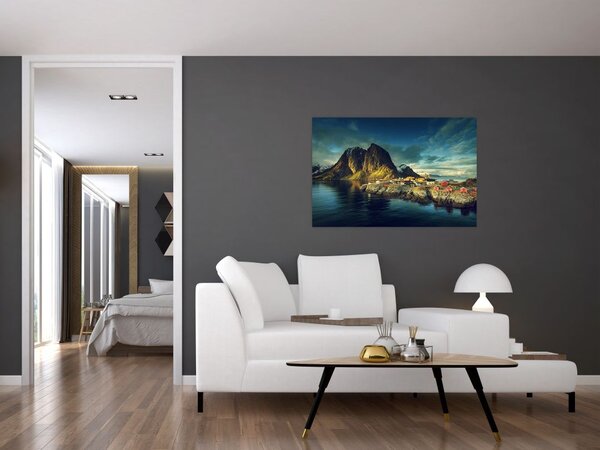 Slika ribarskog sela u Norveškoj (90x60 cm)