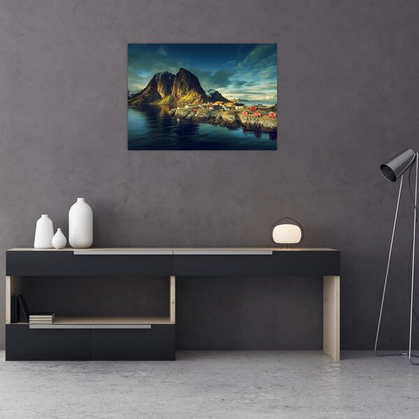 Slika ribarskog sela u Norveškoj (70x50 cm)