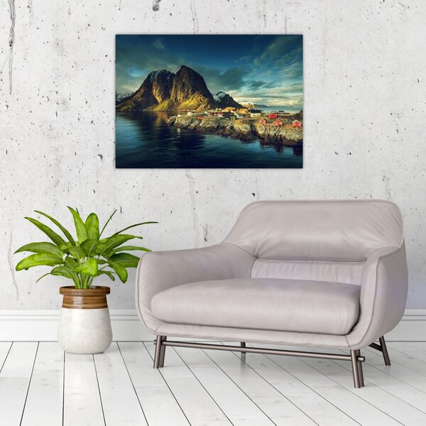 Slika ribarskog sela u Norveškoj (70x50 cm)