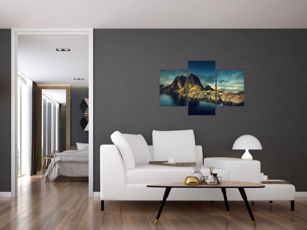 Slika ribarskog sela u Norveškoj (90x60 cm)