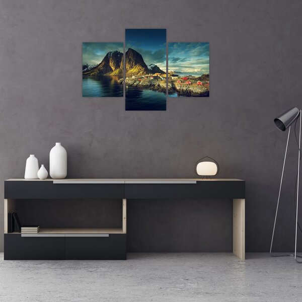 Slika ribarskog sela u Norveškoj (90x60 cm)