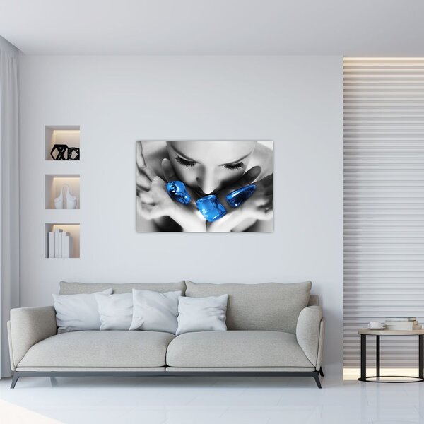 Slika portreta žene s kamenjem (90x60 cm)