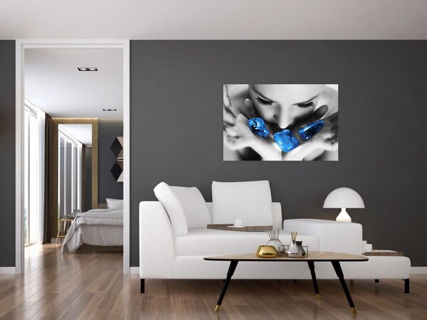 Slika portreta žene s kamenjem (90x60 cm)
