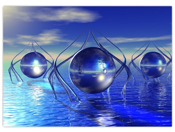 Slika apstrakcije - voda (70x50 cm)