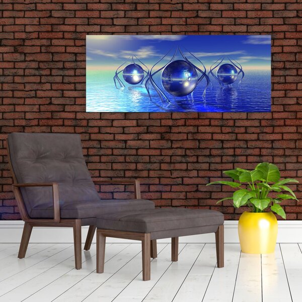 Slika apstrakcije - voda (120x50 cm)