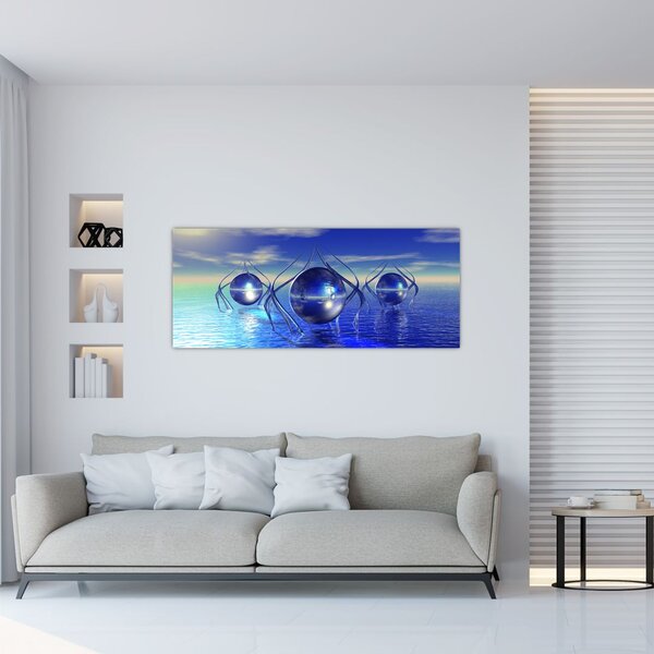Slika apstrakcije - voda (120x50 cm)