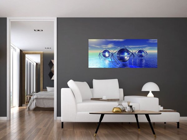 Slika apstrakcije - voda (120x50 cm)