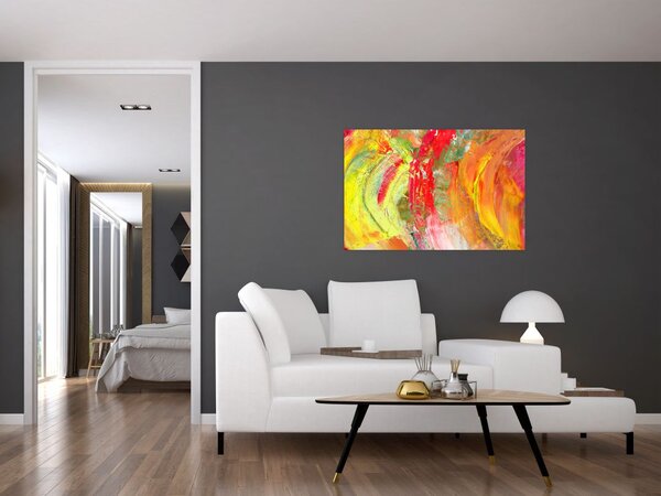 Slika apstrakcije - slikanje (90x60 cm)