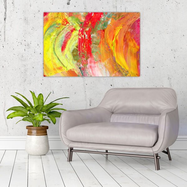 Slika apstrakcije - slikanje (90x60 cm)