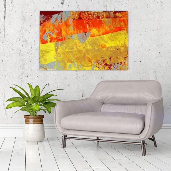 Slika apstrakcije - slikanje (90x60 cm)