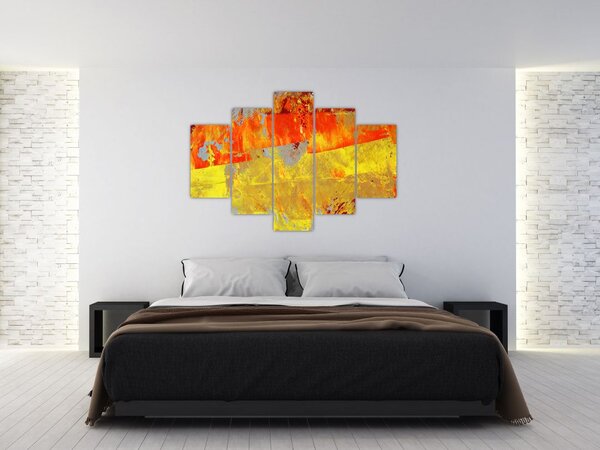 Slika apstrakcije - slikanje (150x105 cm)