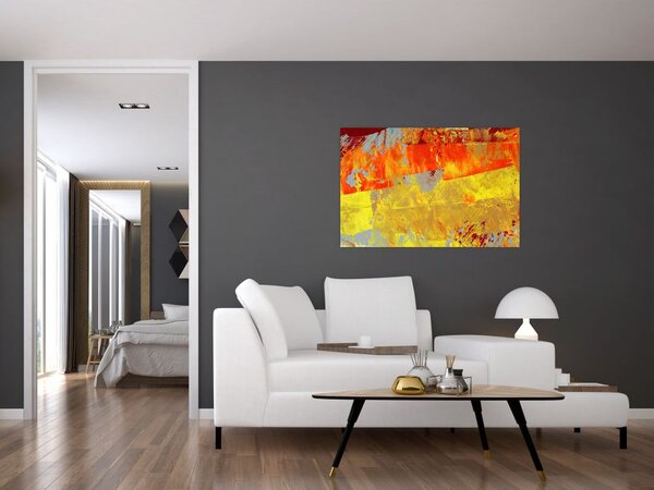 Slika apstrakcije - slikanje (90x60 cm)