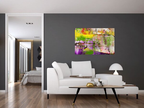 Slika apstrakcije - slikanje (90x60 cm)