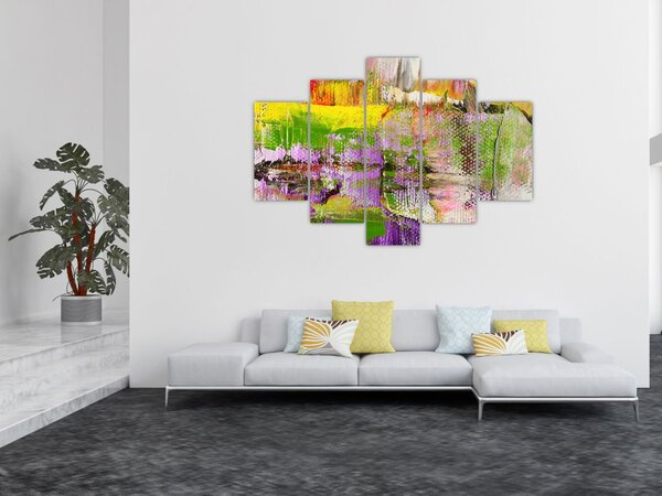 Slika apstrakcije - slikanje (150x105 cm)