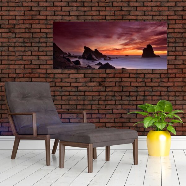 Slika zalaska sunca na obali (120x50 cm)