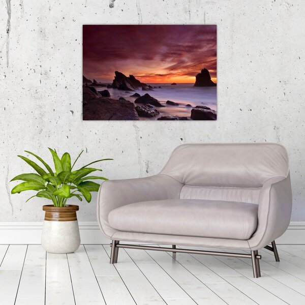 Slika zalaska sunca na obali (70x50 cm)