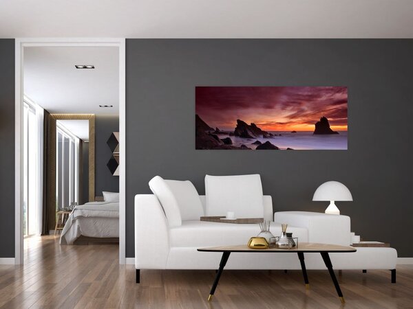 Slika zalaska sunca na obali (120x50 cm)