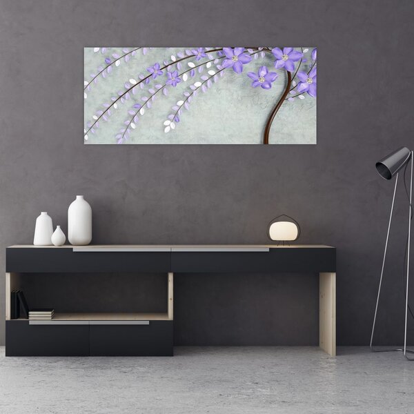 Slika - Ljubičasta kiša (120x50 cm)