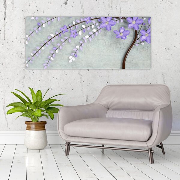 Slika - Ljubičasta kiša (120x50 cm)